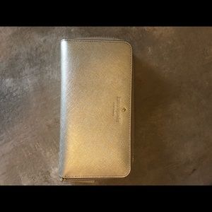 Kate Spade Gold Zipper Wallet
